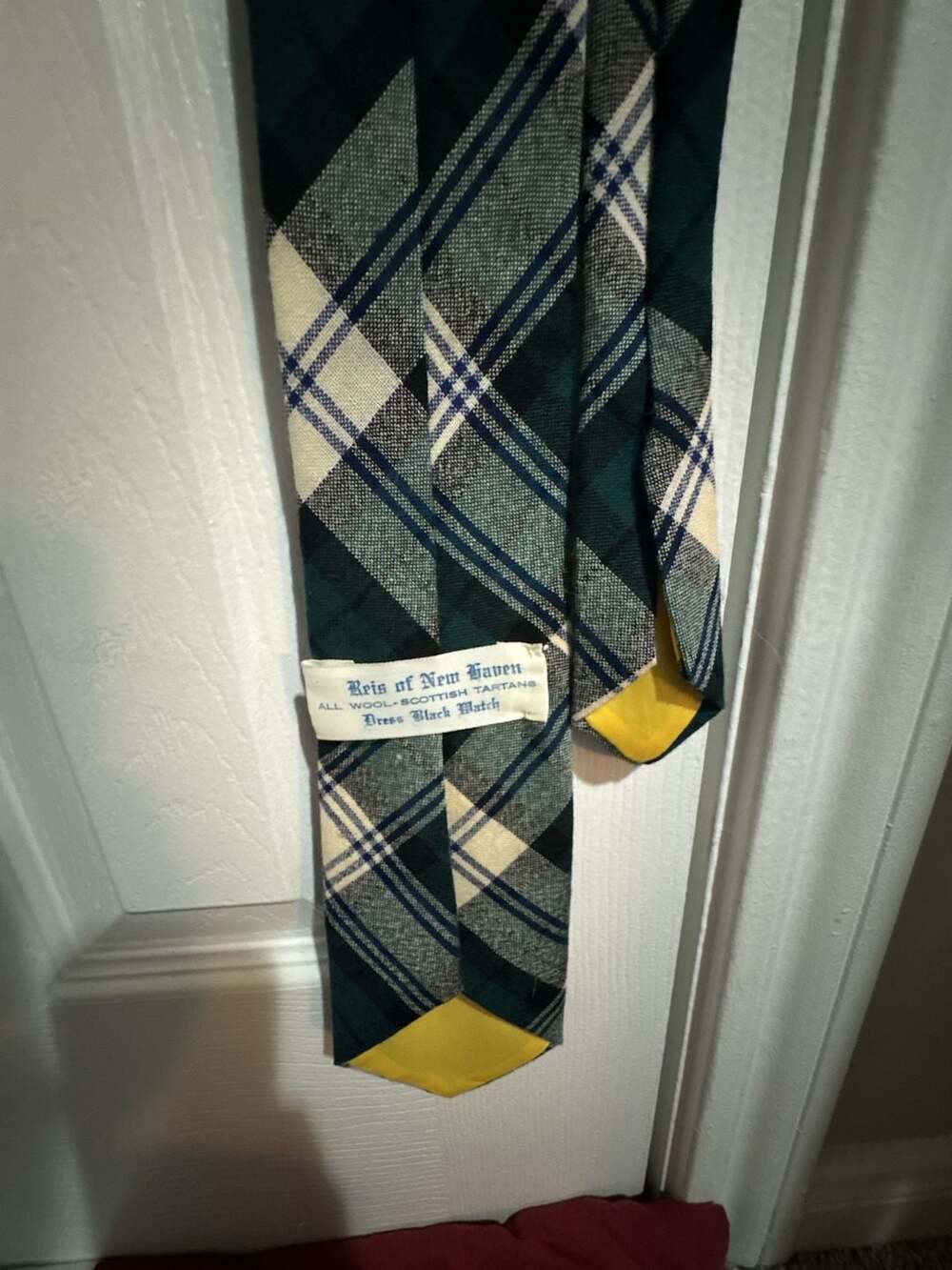 Reis of New Haven All Wool Scottish Tartan Necktie in Dress Black Watch Pattern